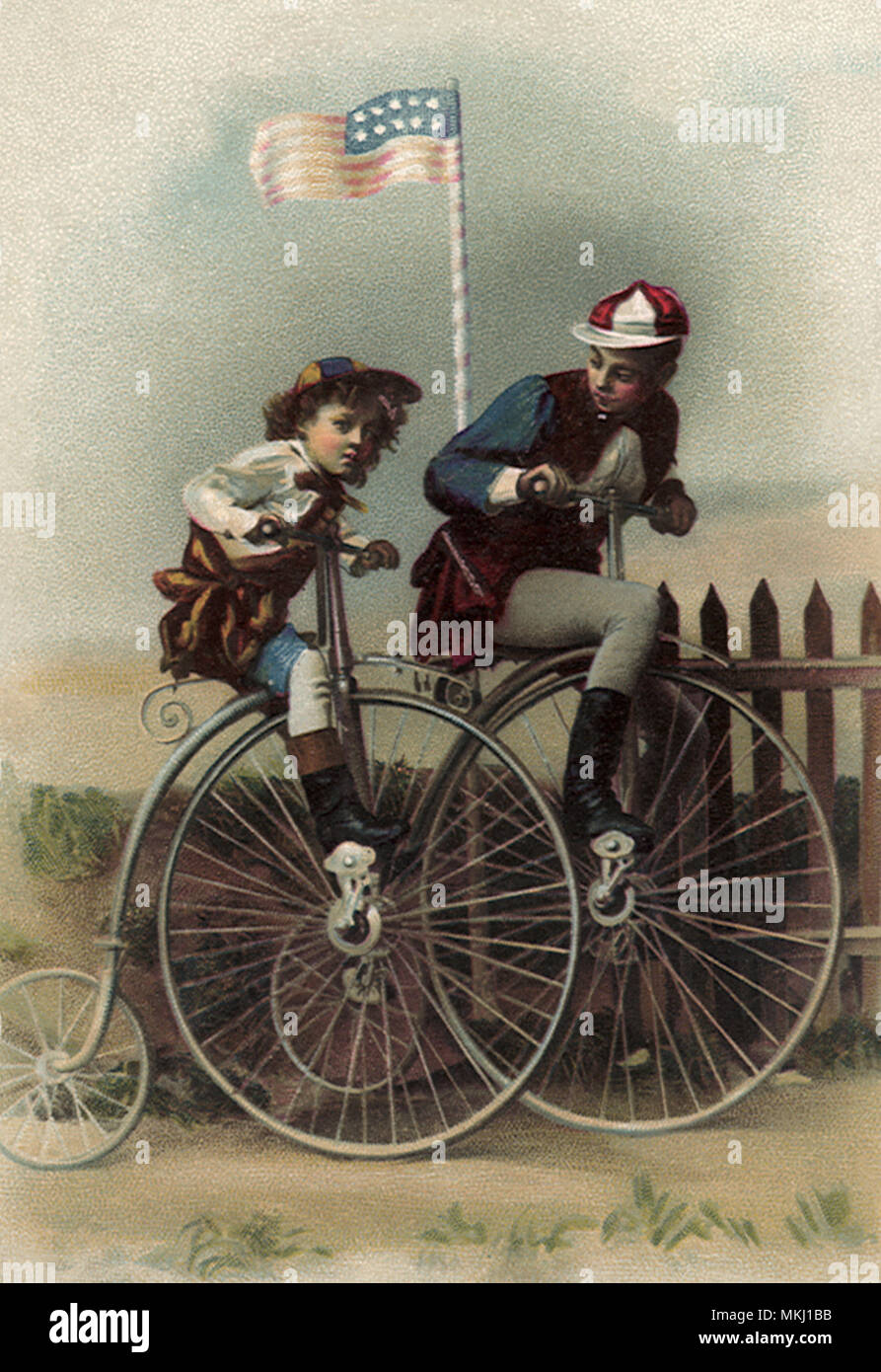 Les enfants de la Bicyclette Banque D'Images