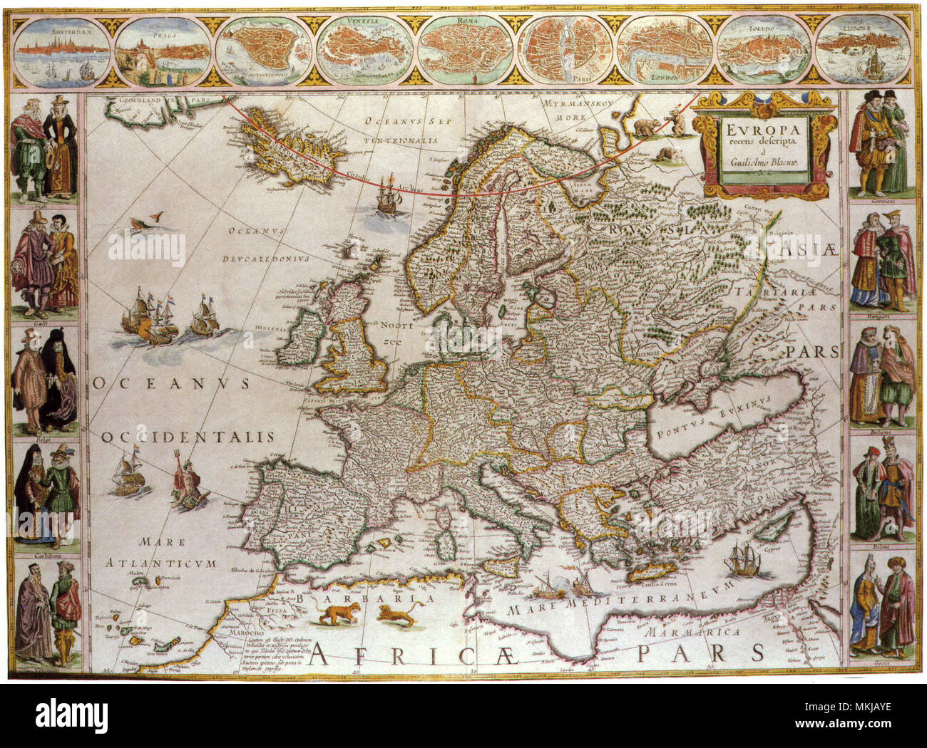 Carte de l'Europe,1619-1672 Banque D'Images