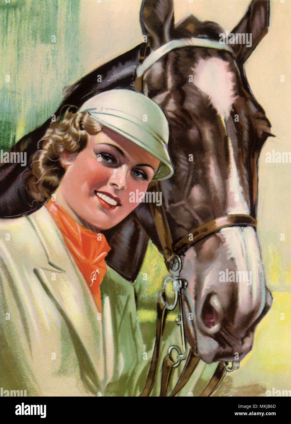Dame et son cheval Banque D'Images