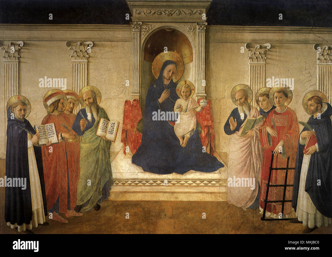 Vierge à l'enfant avec huit saints Banque D'Images