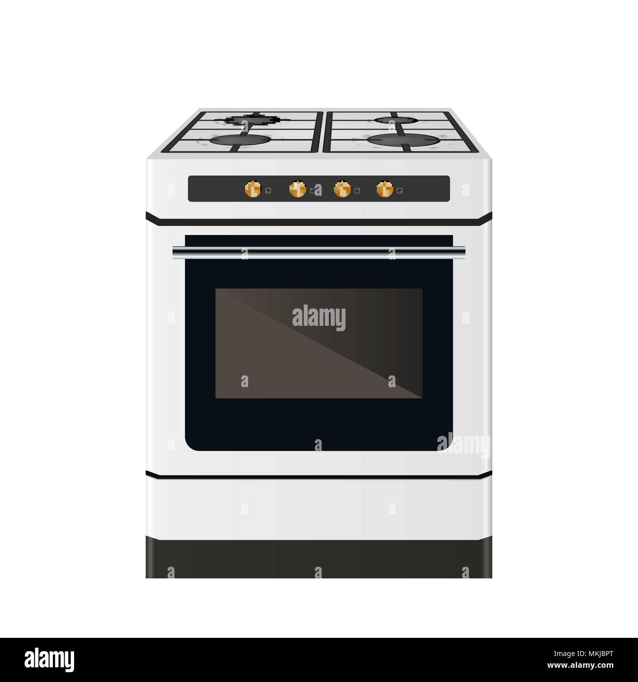 Cuisine équipée Cuisinière à gaz Illustration de Vecteur