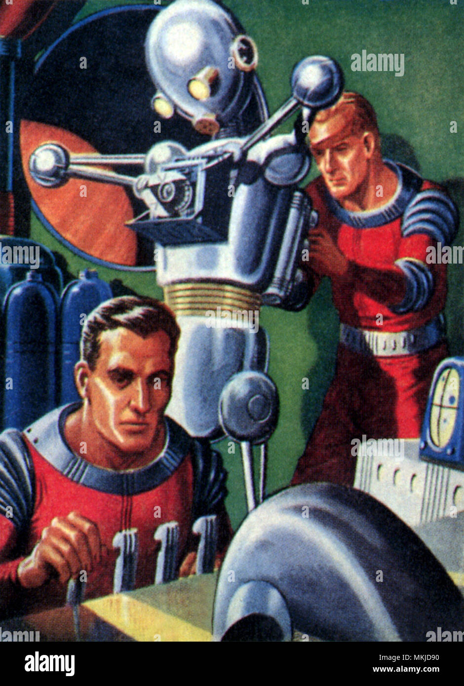 Sci Fi - Les astronautes et le Robot Banque D'Images