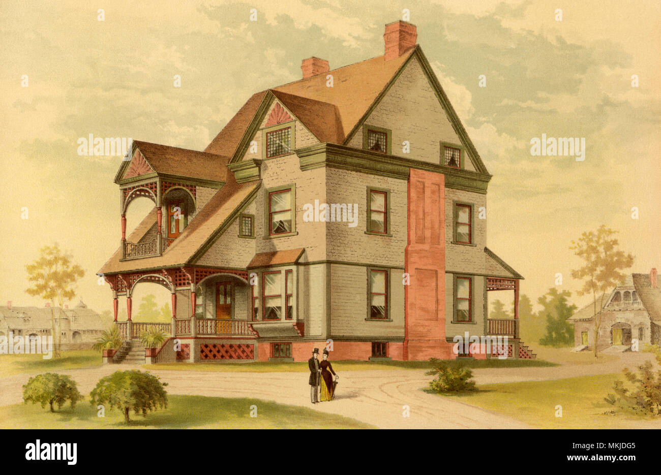 Maison Three-Story Banque D'Images