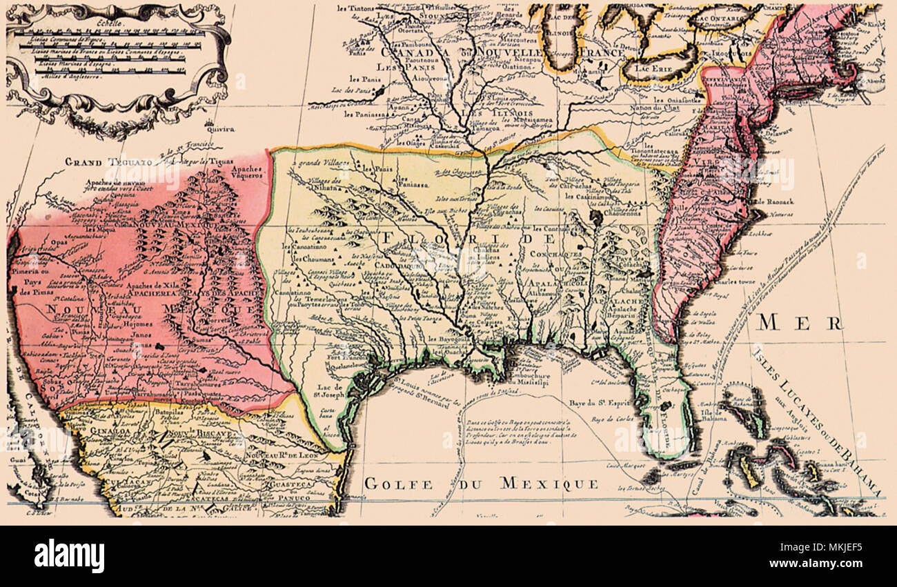 La Floride et le bassin du Mississipi, 1722 Banque D'Images