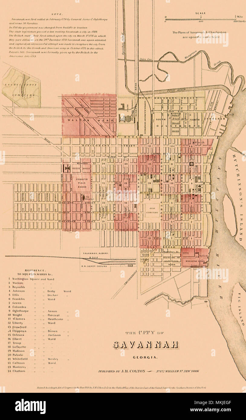 Site de Savannah-1865 Banque D'Images