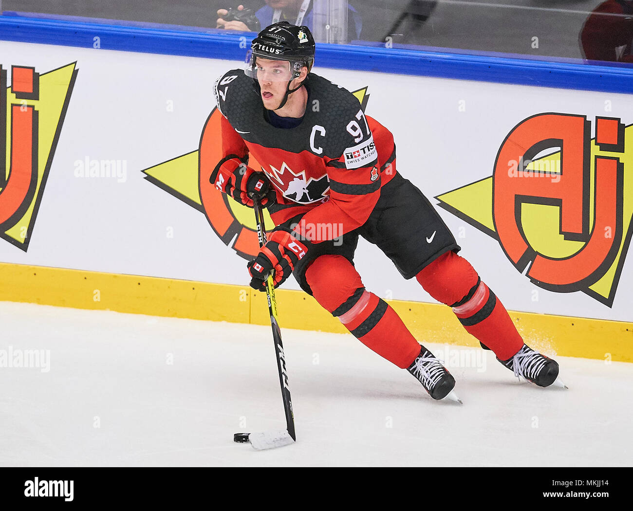 Herning, Danemark, 07 mai 2018. Coupe du monde de hockey 2018, Herning, Mai 07, 2018 Connor McDAVID, pouvez 97 CANADA - DANEMARK 7-1 Coupe du monde hockey sur glace 2018 DEB , à Herning, Danemark, 07 mai 2018 © Peter Schatz / Alamy Live News Banque D'Images