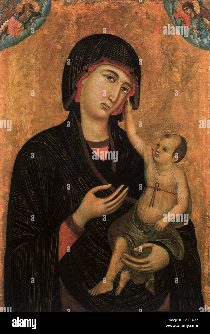 Vierge à l'enfant avec deux anges Banque D'Images