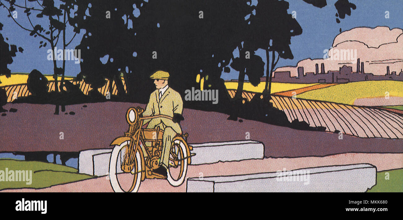 Tan Man on Motorcycle Banque D'Images