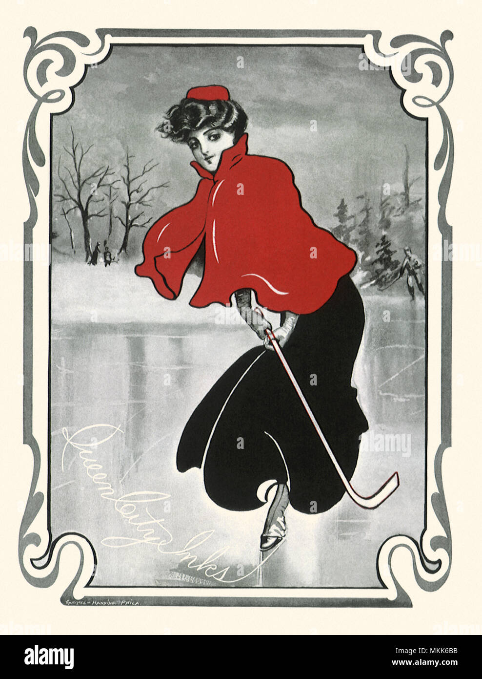 Figure Skating avec Stick Banque D'Images