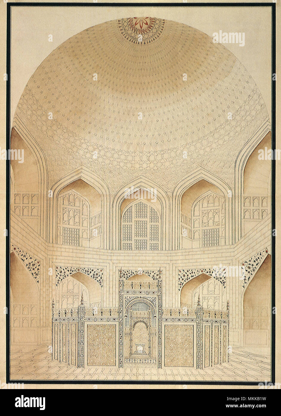 L'intérieur du Taj Mahal Banque D'Images
