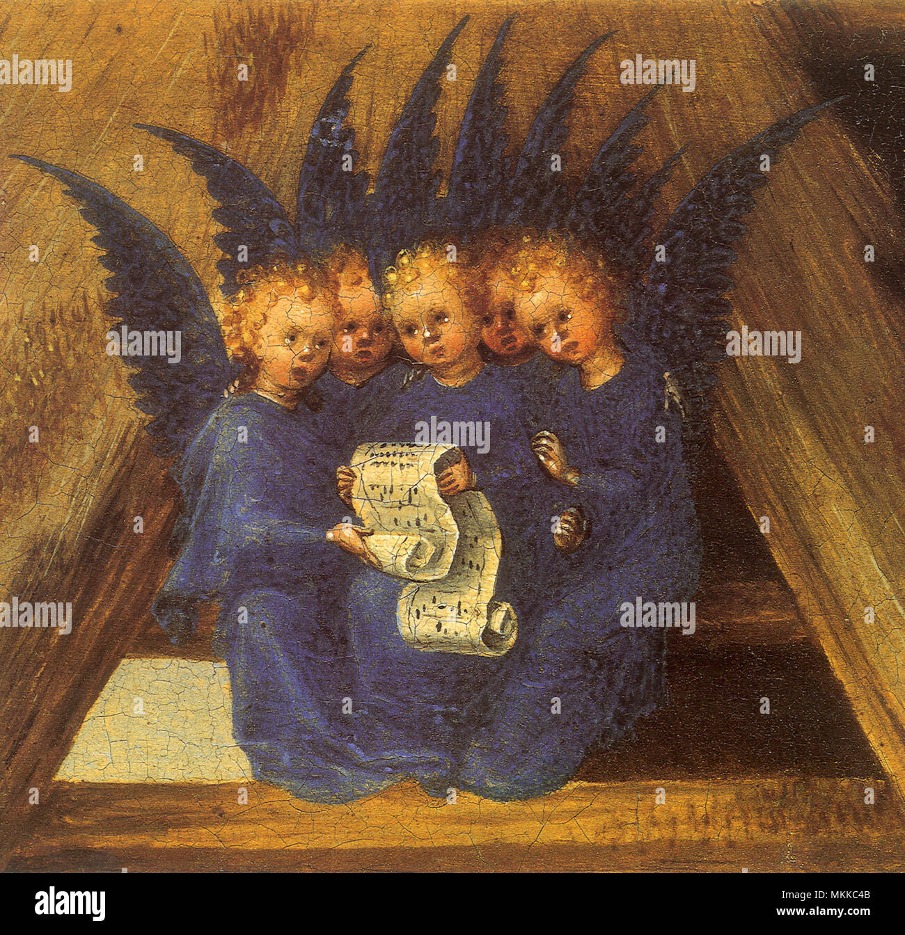 Vierge adorant l'Enfant Jésus Banque D'Images