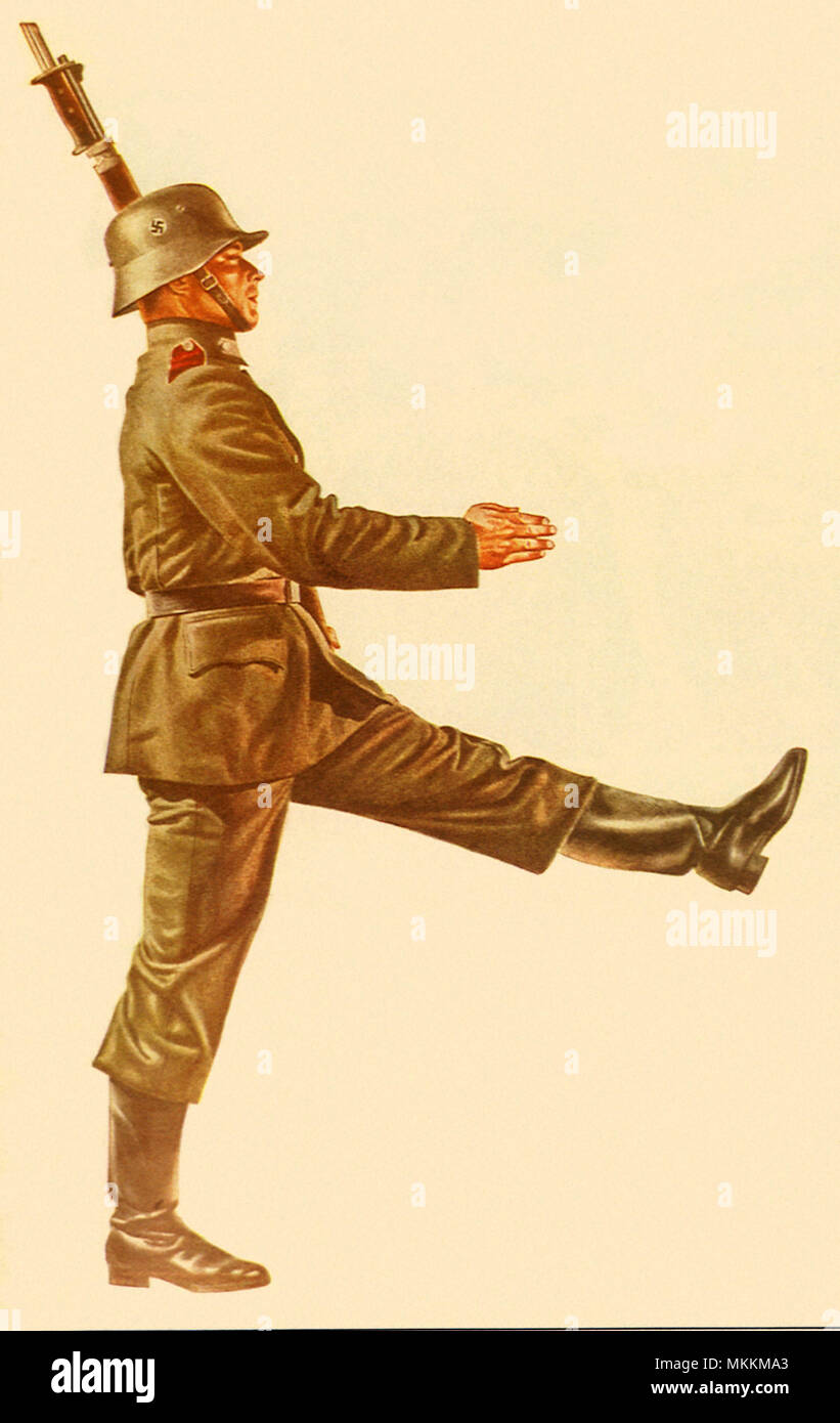 Soldat Nazi marchant Banque D'Images