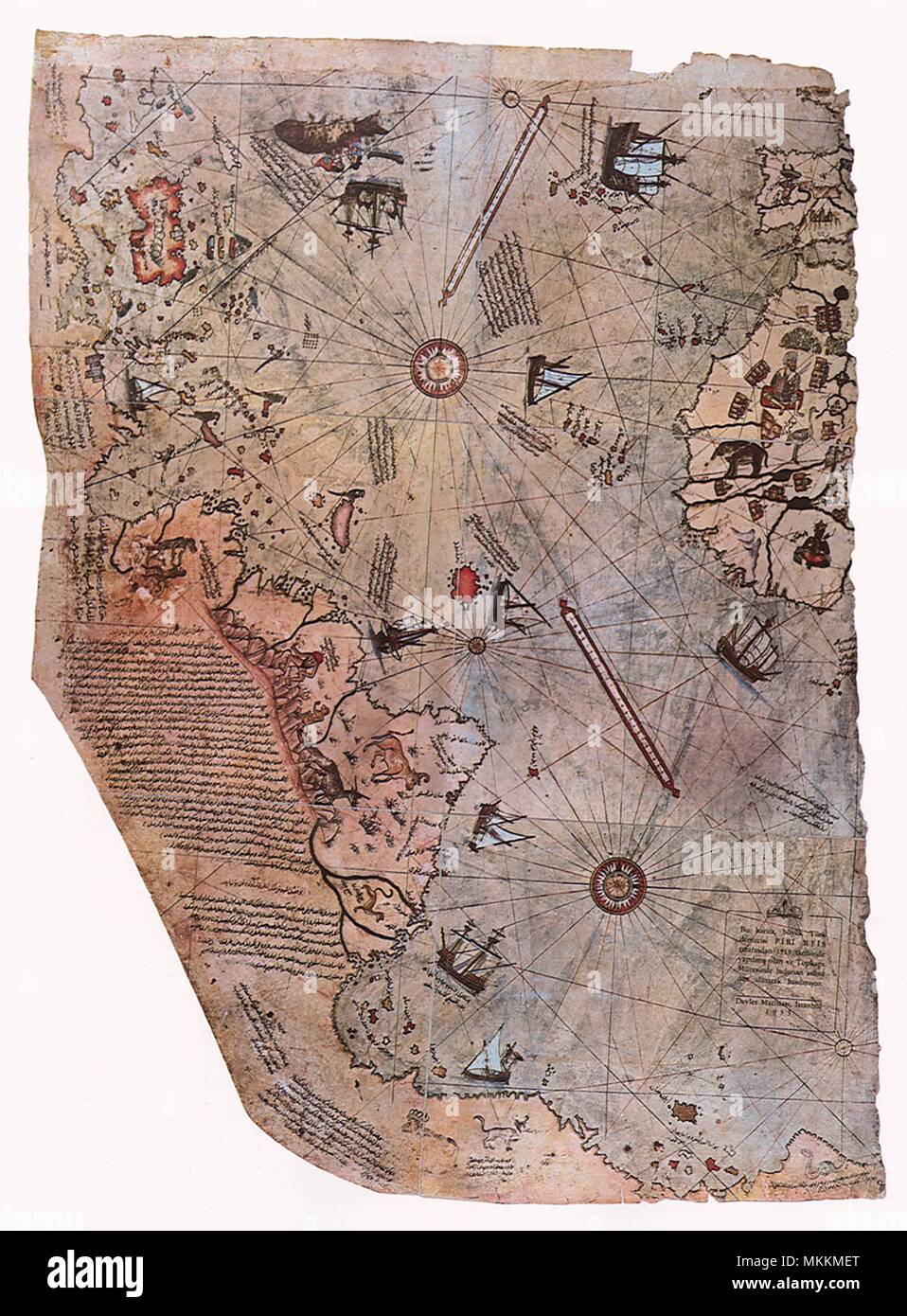 La carte turque avec des icônes 1513 Banque D'Images