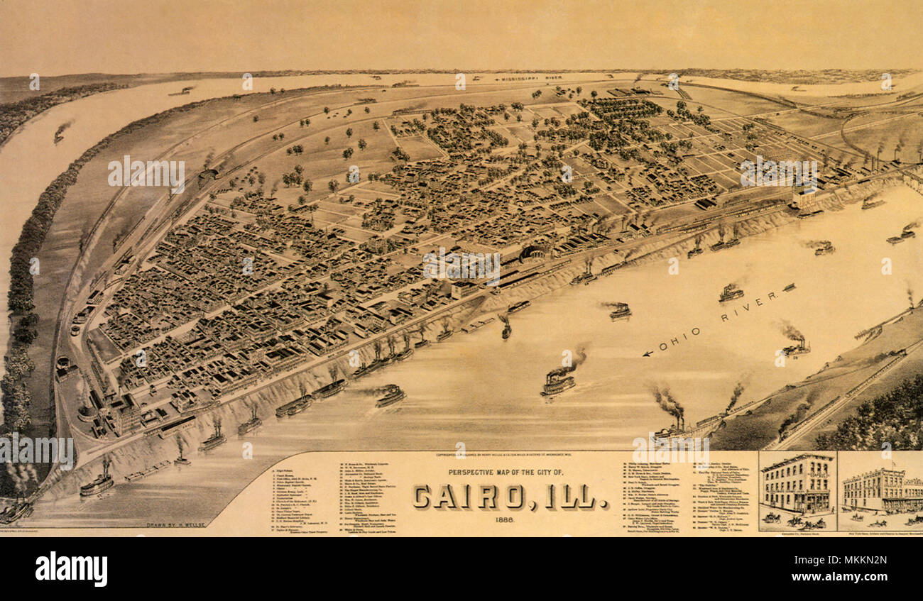 Carte de vue du Caire. 1888 Banque D'Images