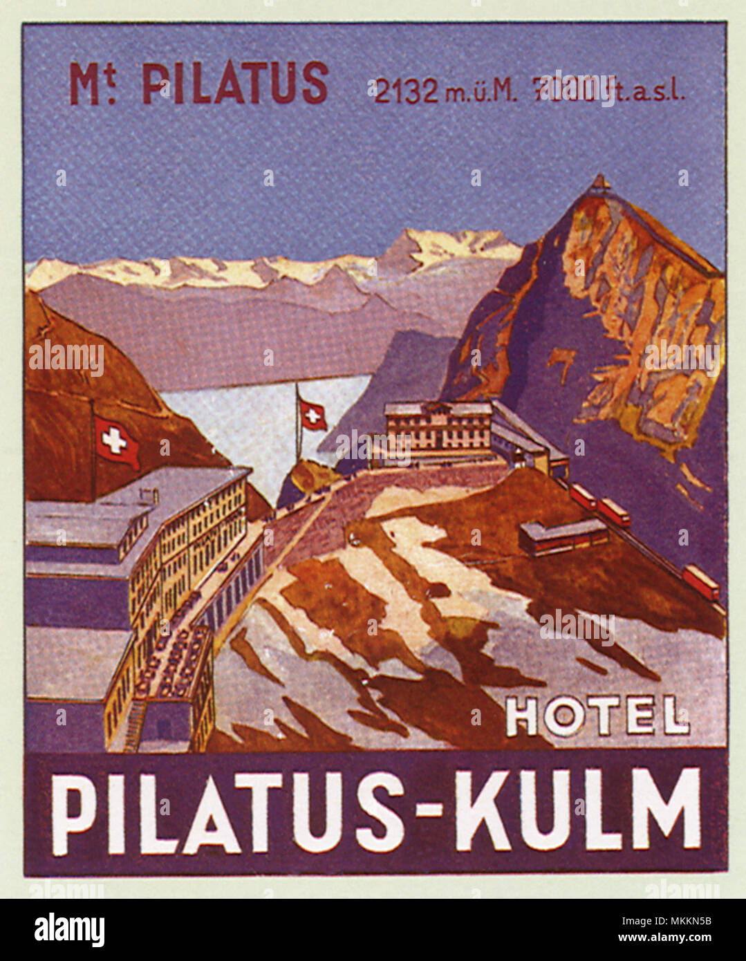 Étiquette de bagages Suisse Banque D'Images