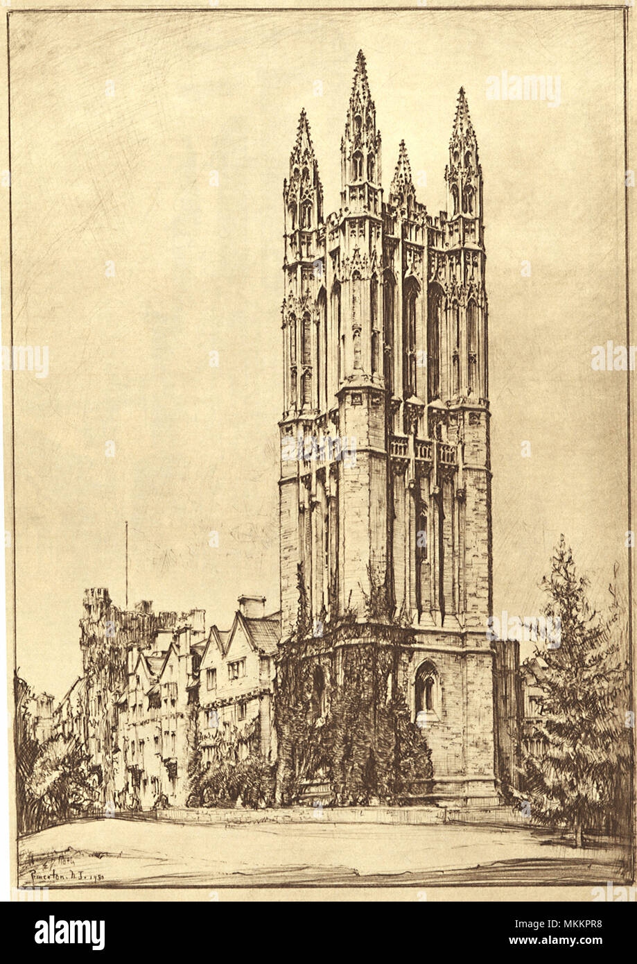 Cathédrale de l'Université de Princeton. Banque D'Images