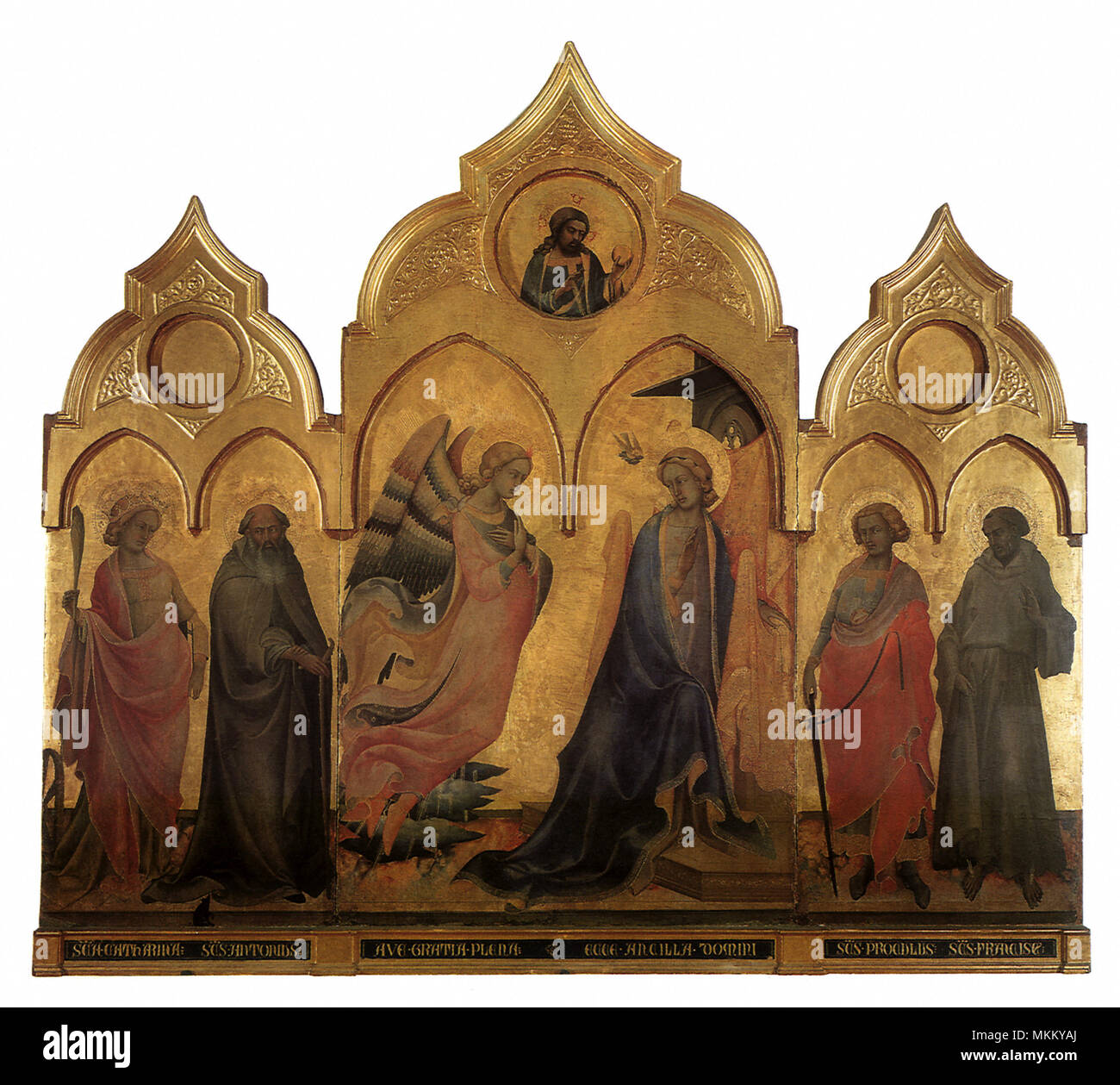 Annonciation avec Saints Banque D'Images