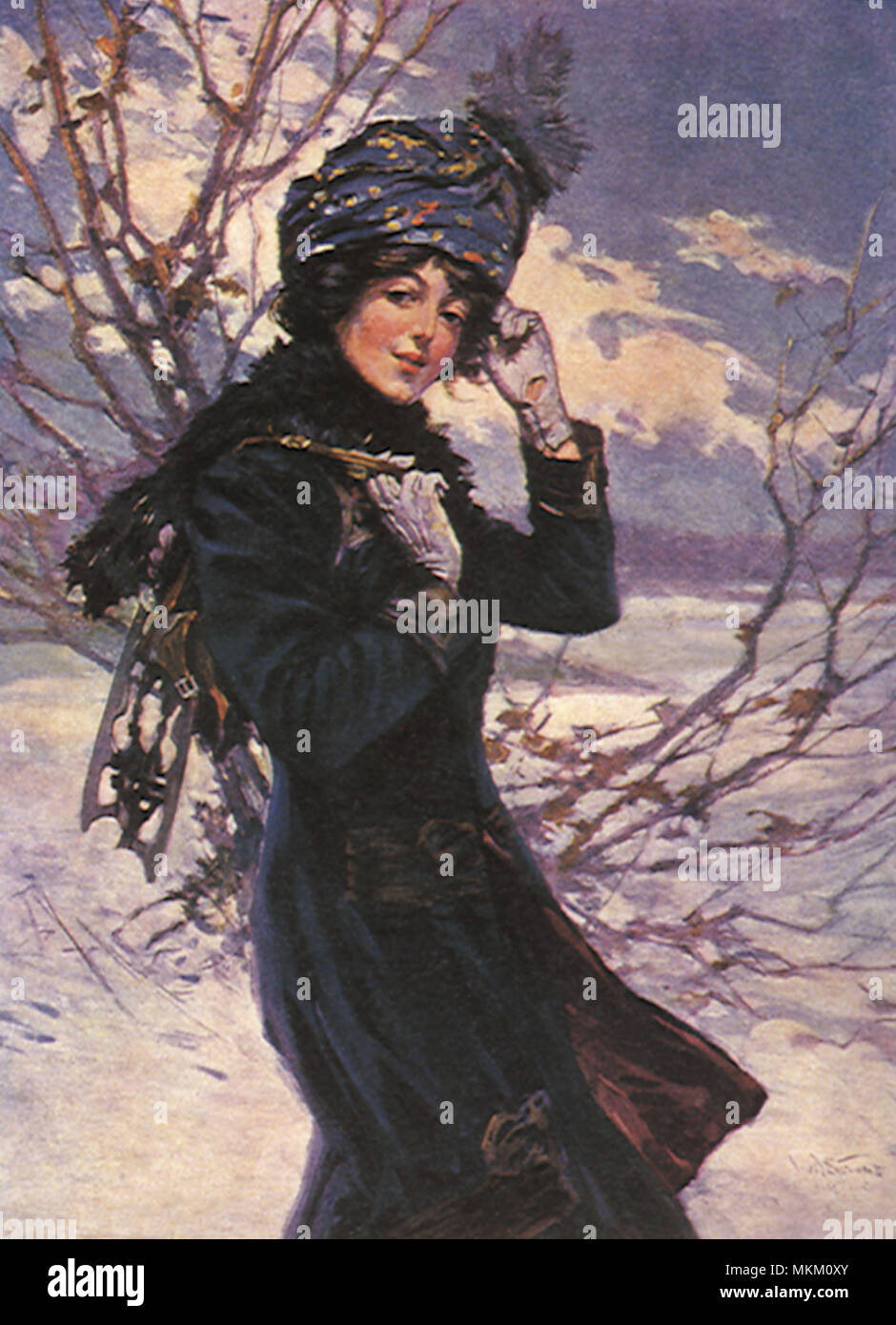 Femme avec des patins à glace Banque D'Images