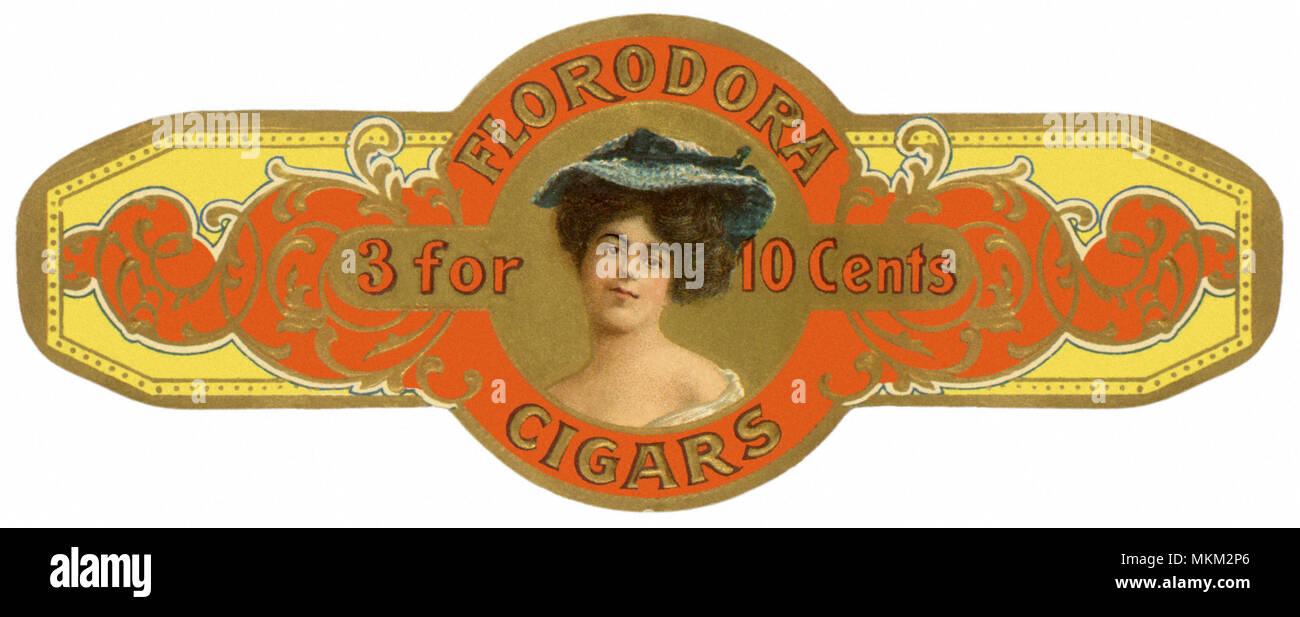 Femme, Hat Bande cigare Banque D'Images