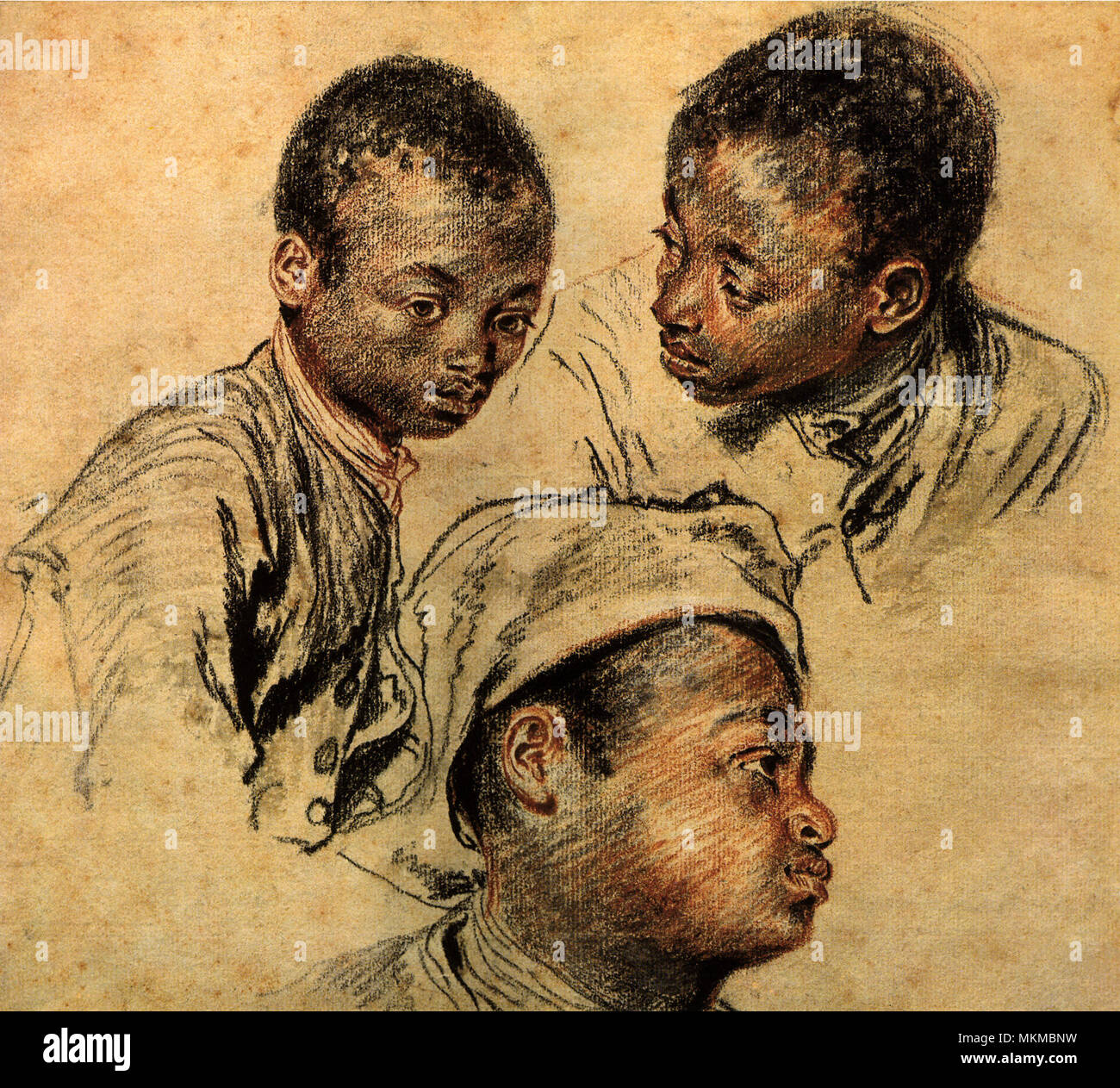 Trois têtes de nègre Banque D'Images