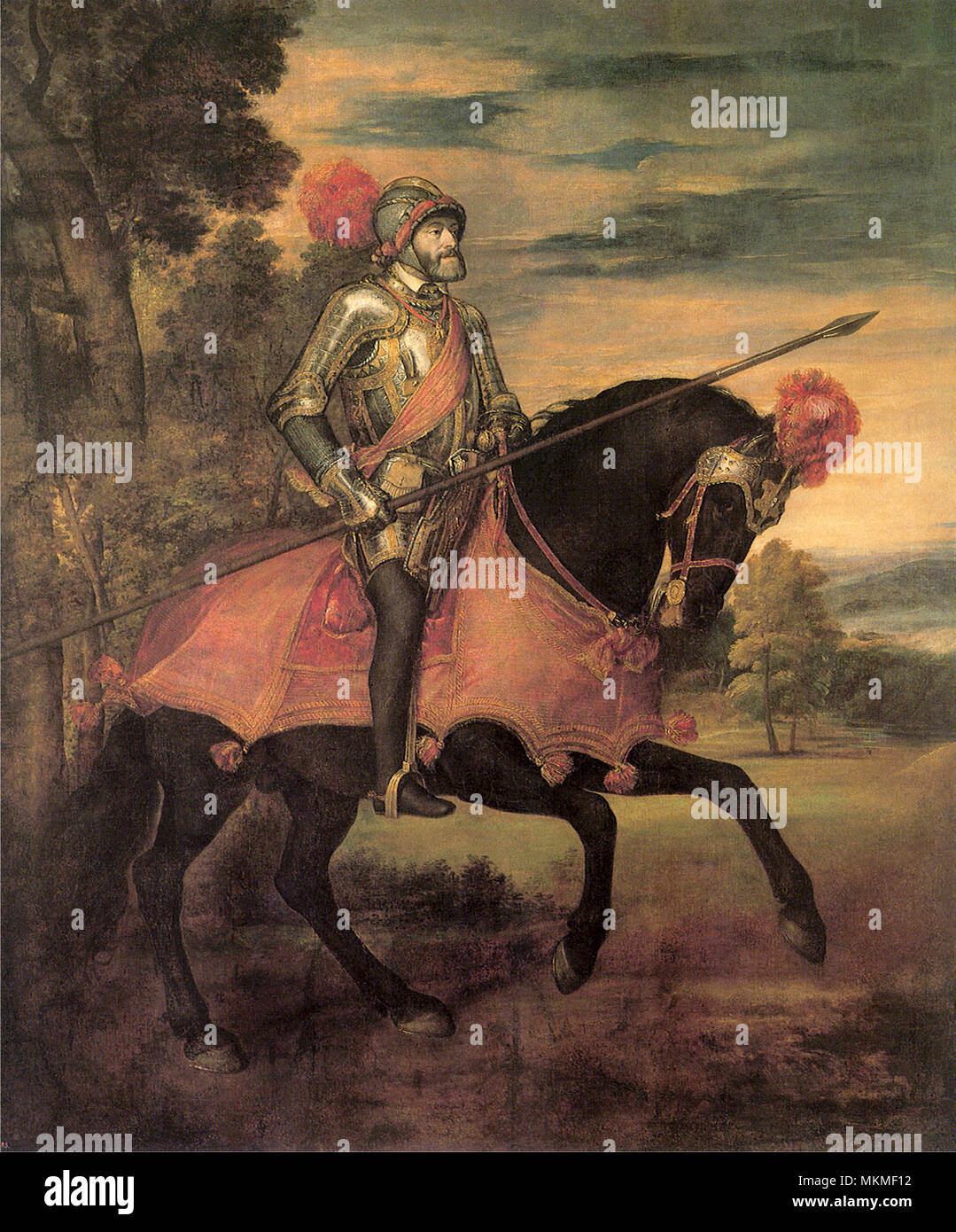 L'Empereur Charles V à cheval, à Mühlberg 1548 Banque D'Images