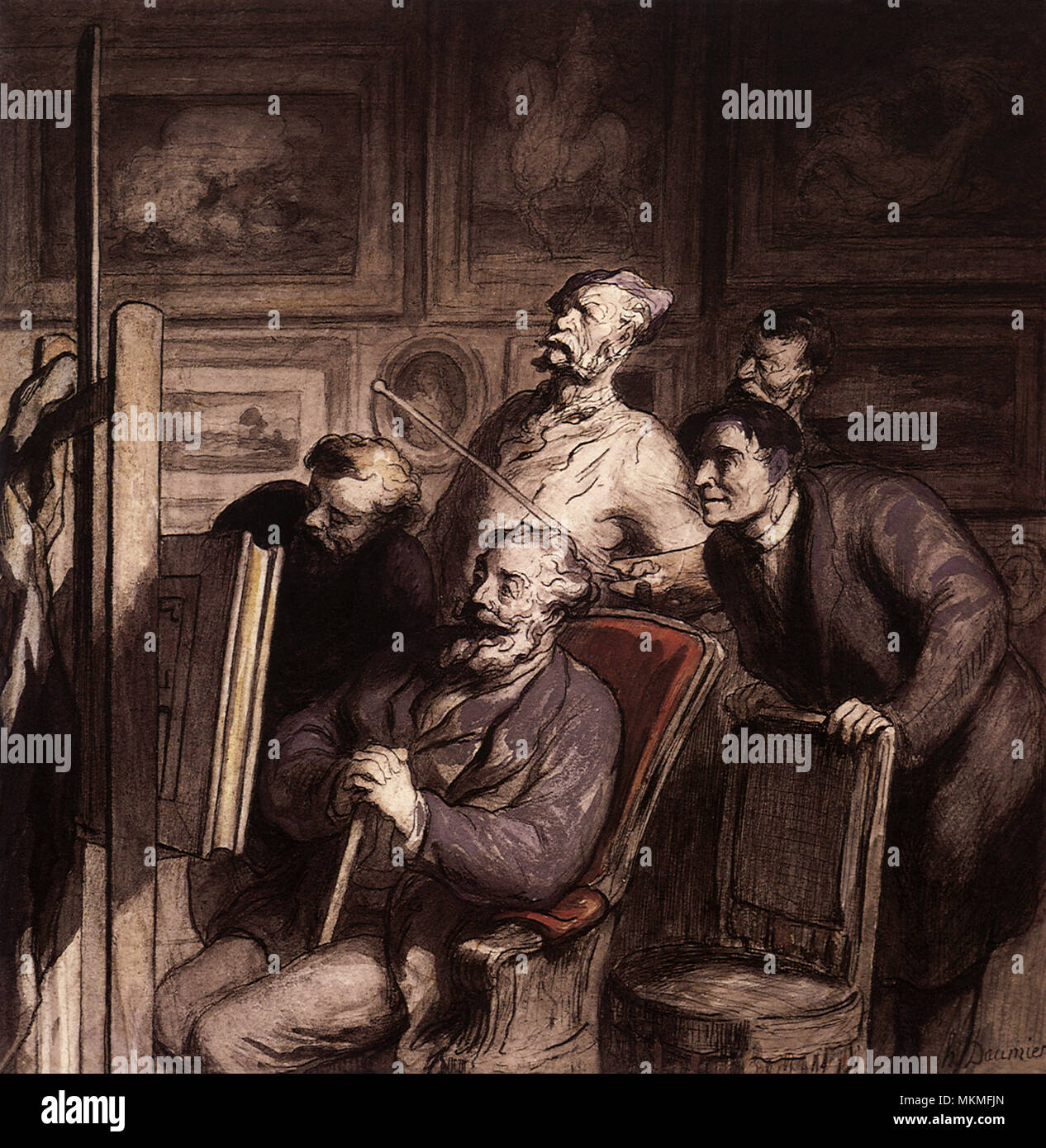 Les visiteurs d'un studio d'artiste Banque D'Images