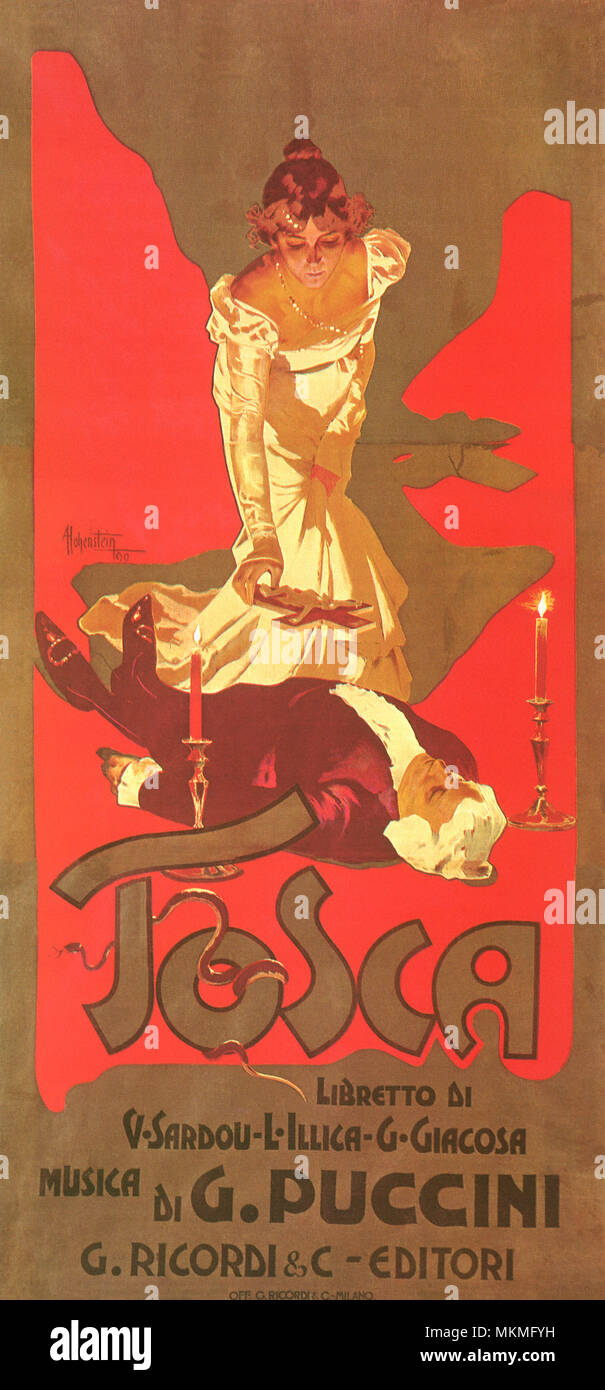 L'affiche du Théâtre de Tosca Banque D'Images