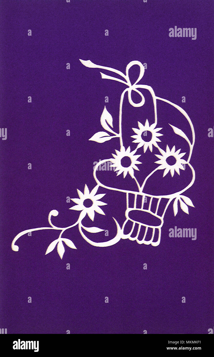 Panier de Fleurs sur Purple Banque D'Images