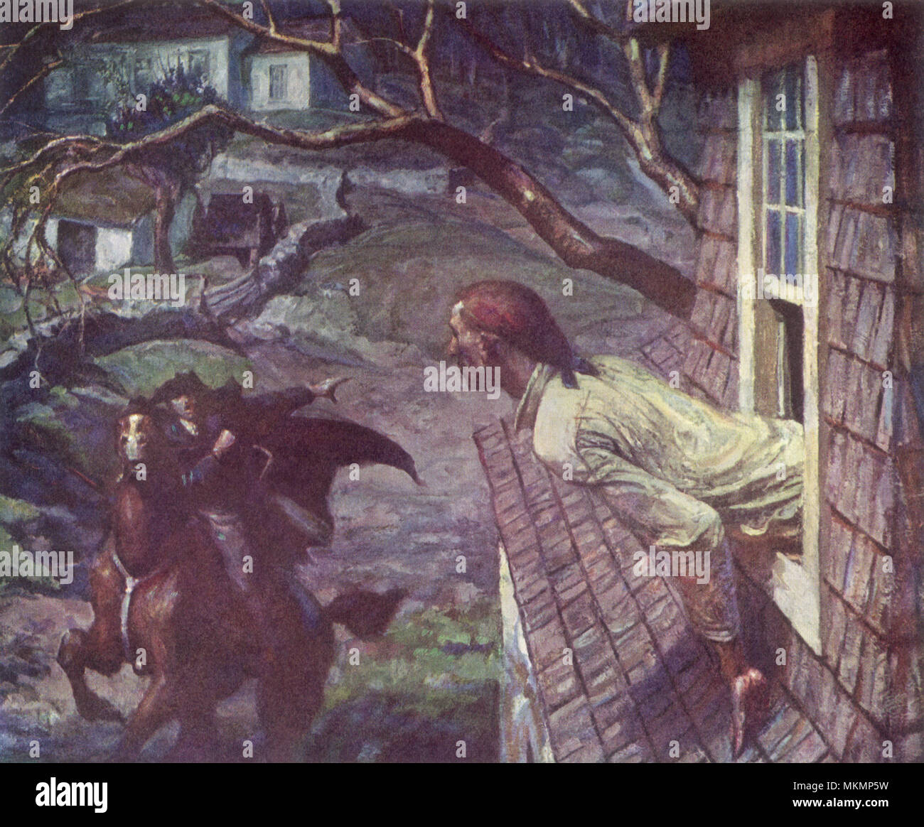 L'homme entend Paul Revere Banque D'Images