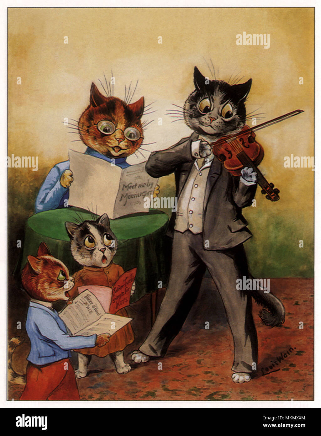 Chanter et jouer les chats Banque D'Images