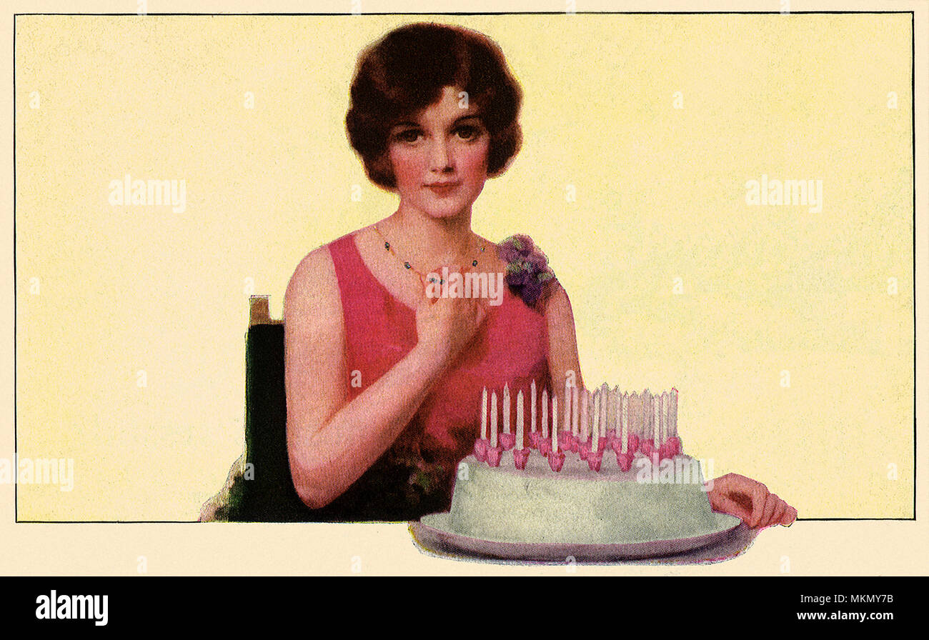 Femme Et De Gateaux D Anniversaire Photo Stock Alamy