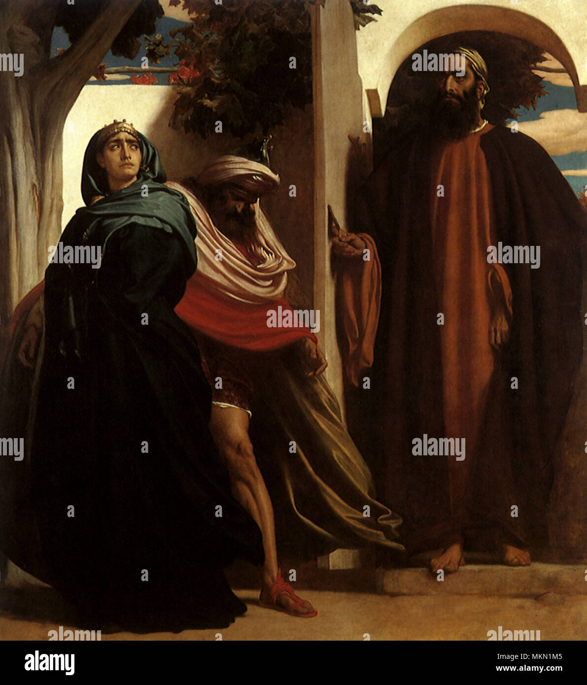 Jézabel, Achab et Élie Banque D'Images