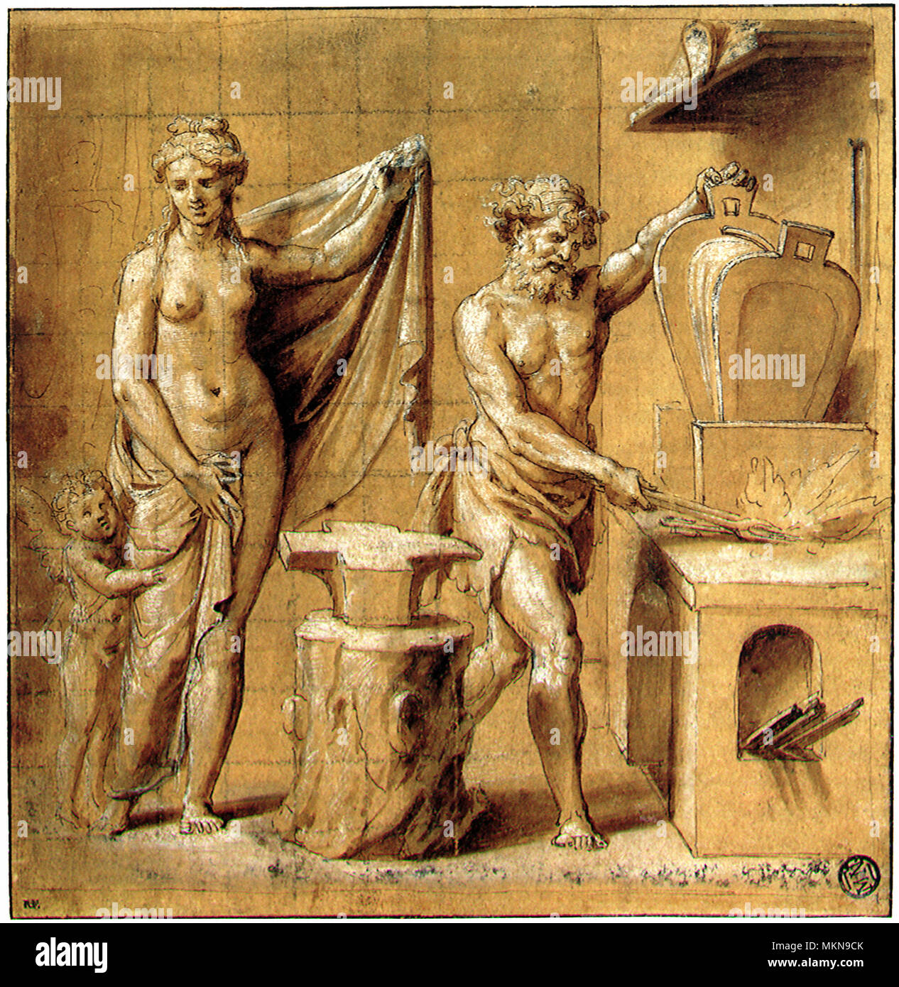 Flèches Forges Vulcain Banque D'Images