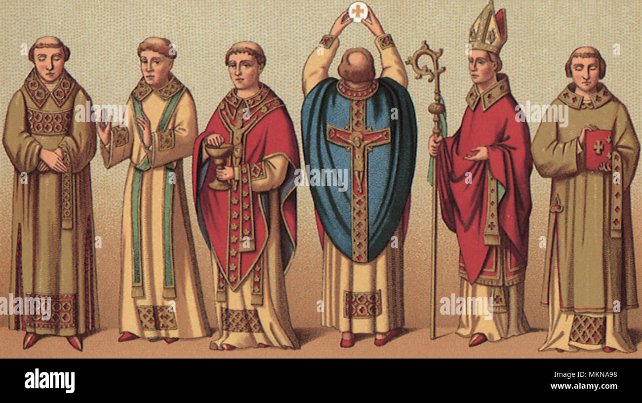 Les prêtres médiévale Banque D'Images
