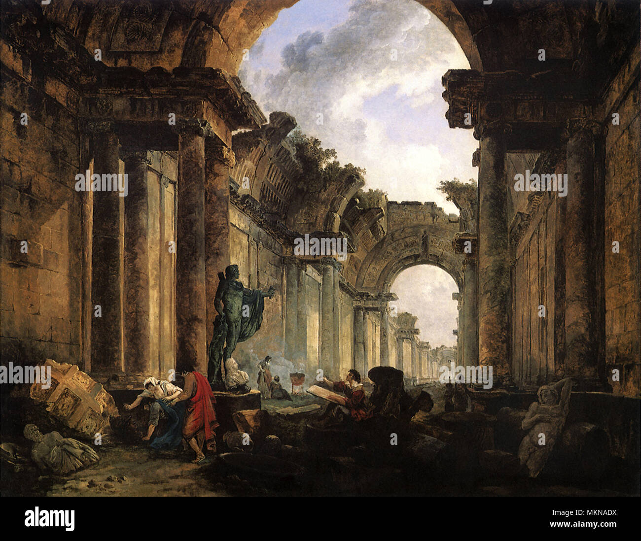 Hall du Louvre en ruines 1796 Banque D'Images