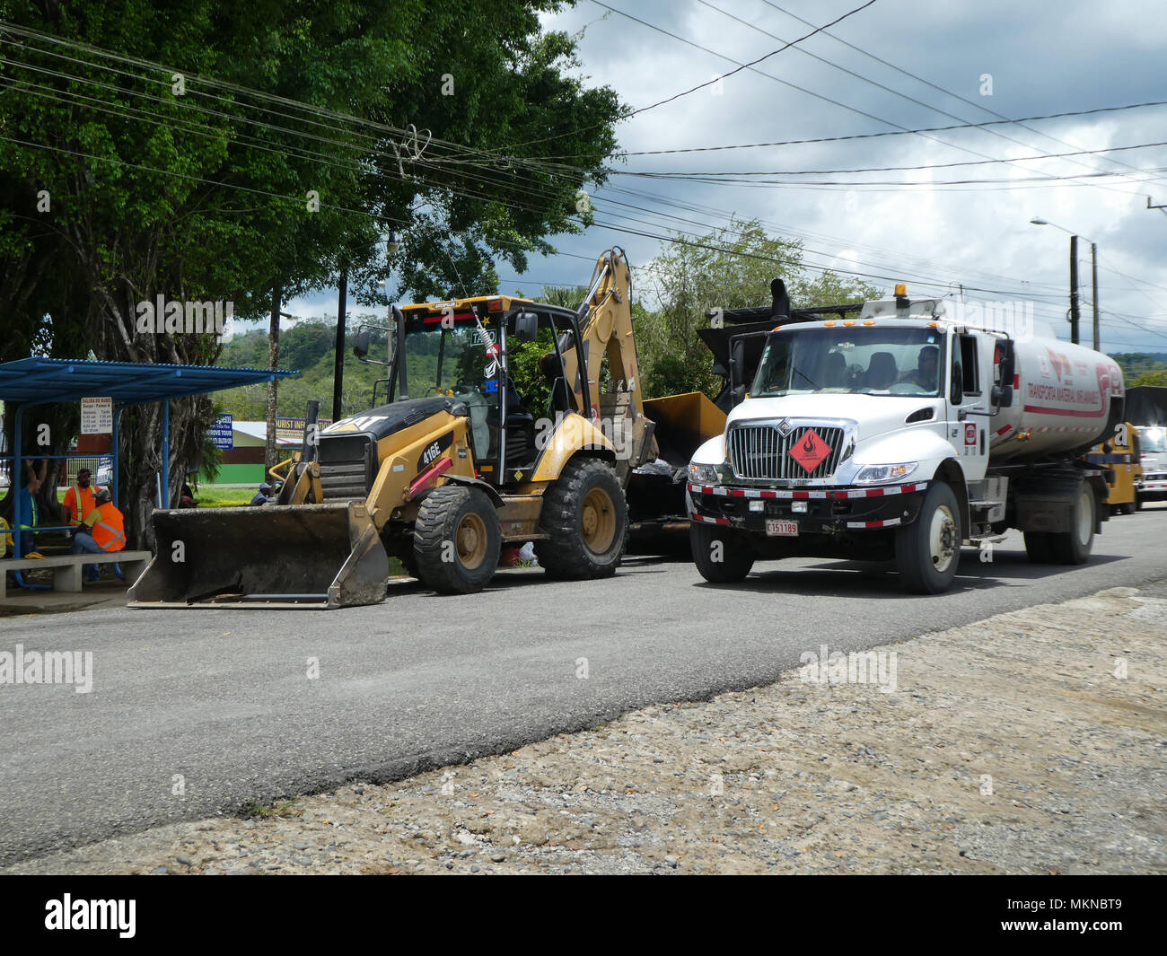 Les travaux routiers au Costa Rica 2018 Banque D'Images