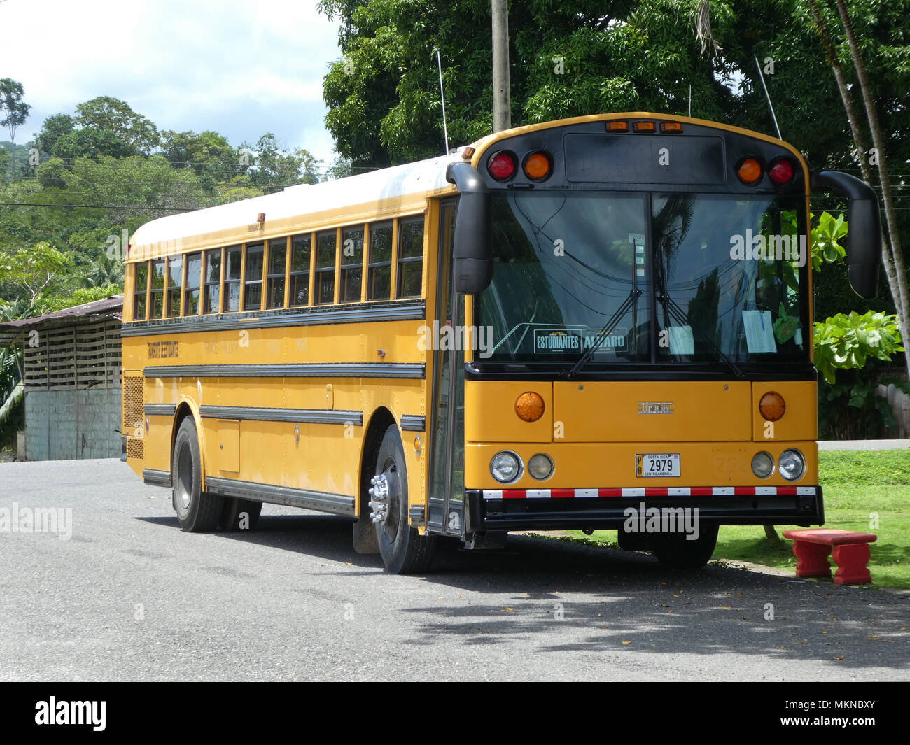 Thomas Built bus scolaire à Costa Rica 2018 Banque D'Images