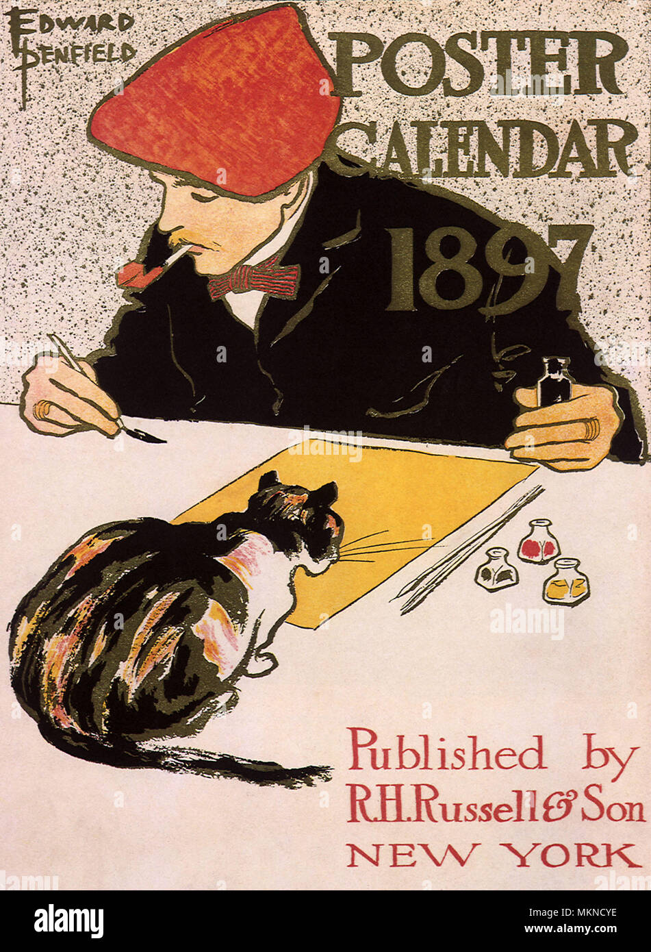 Calendrier de l'affiche 1897 Banque D'Images