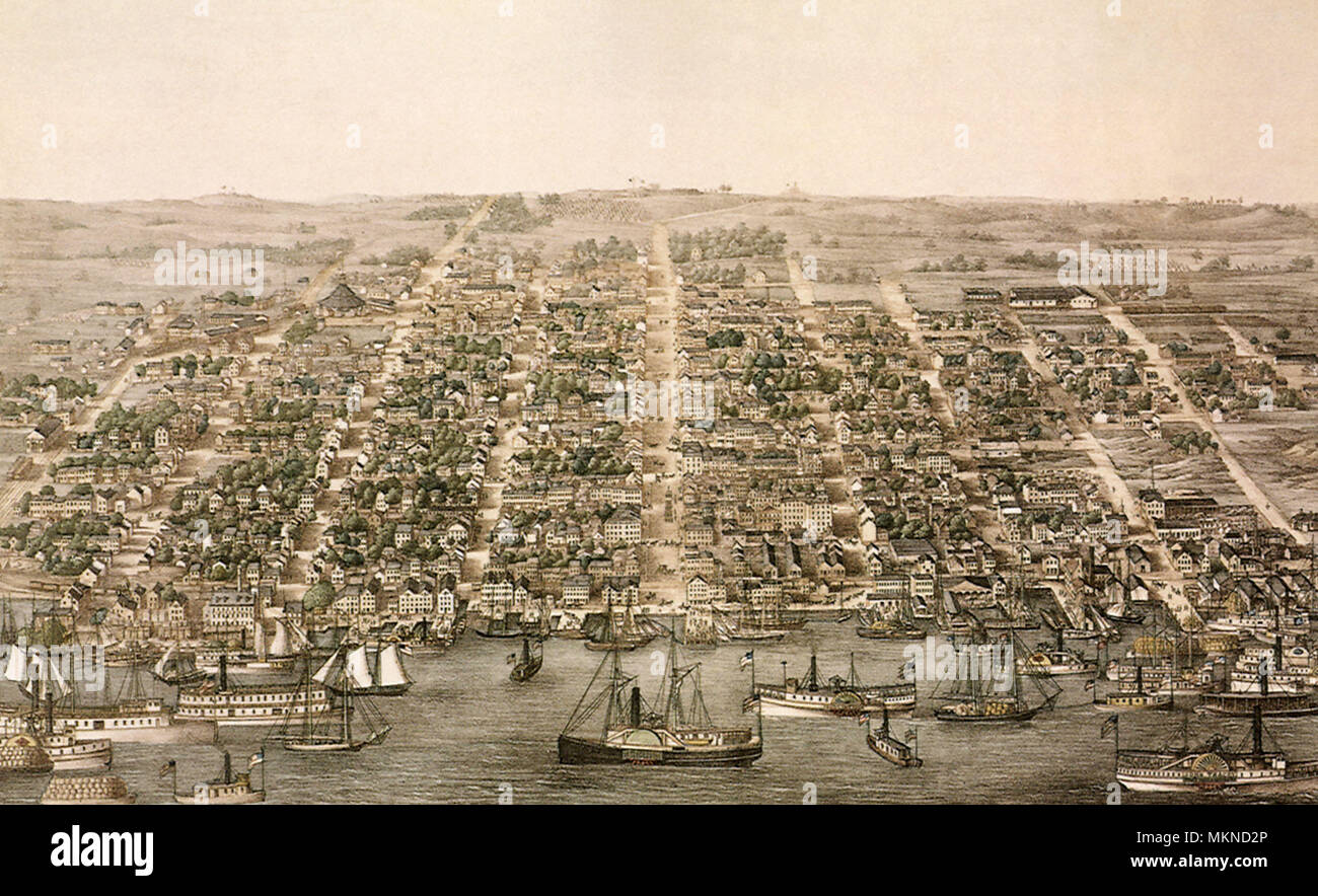Bird's Eye View of Alexandria, Virginia 1863 Banque D'Images
