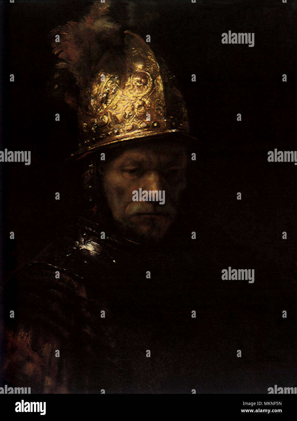 L'homme dans un casque d'Or Banque D'Images