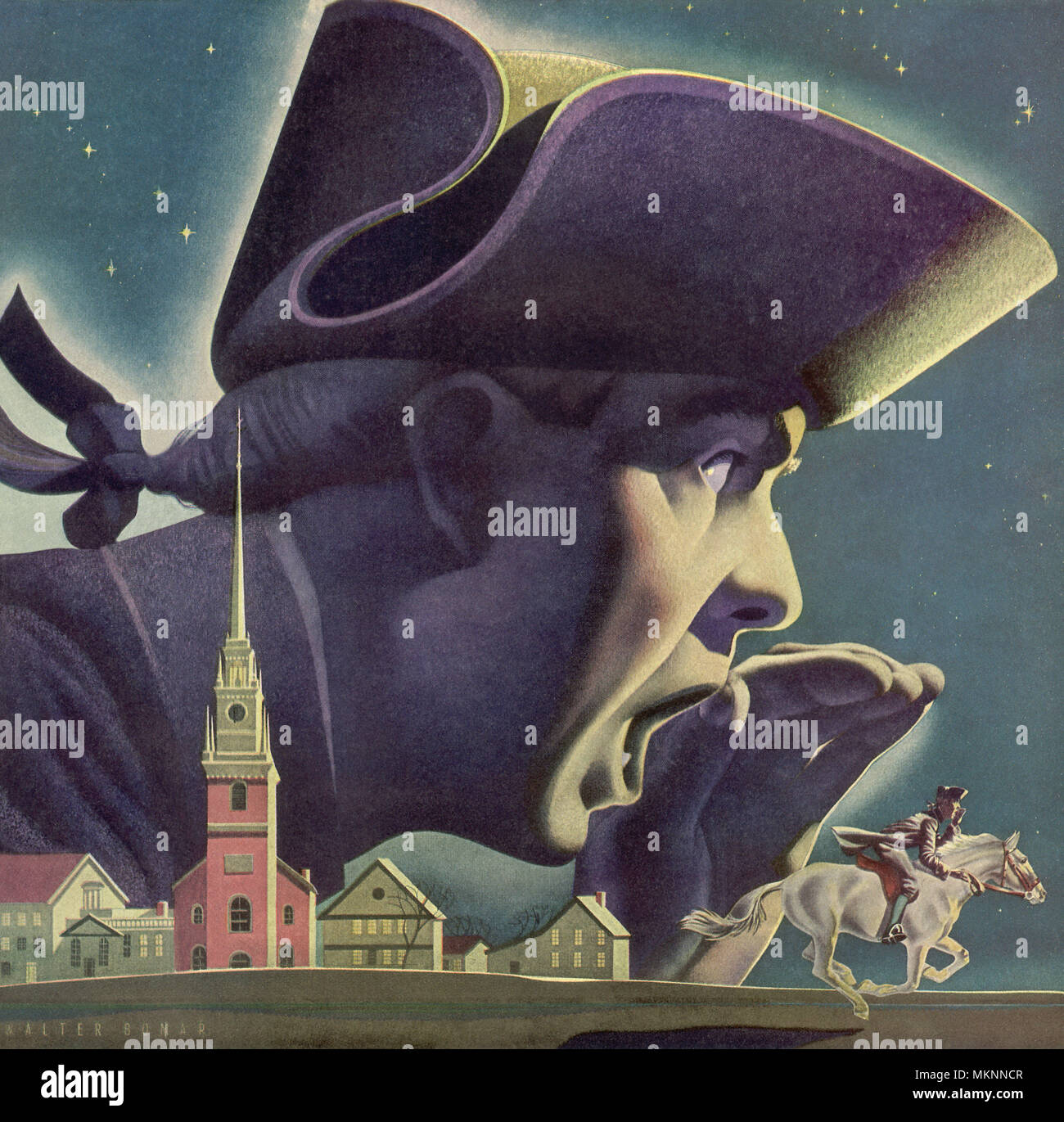 Paul Revere's Midnight Ride. 1775. Banque D'Images