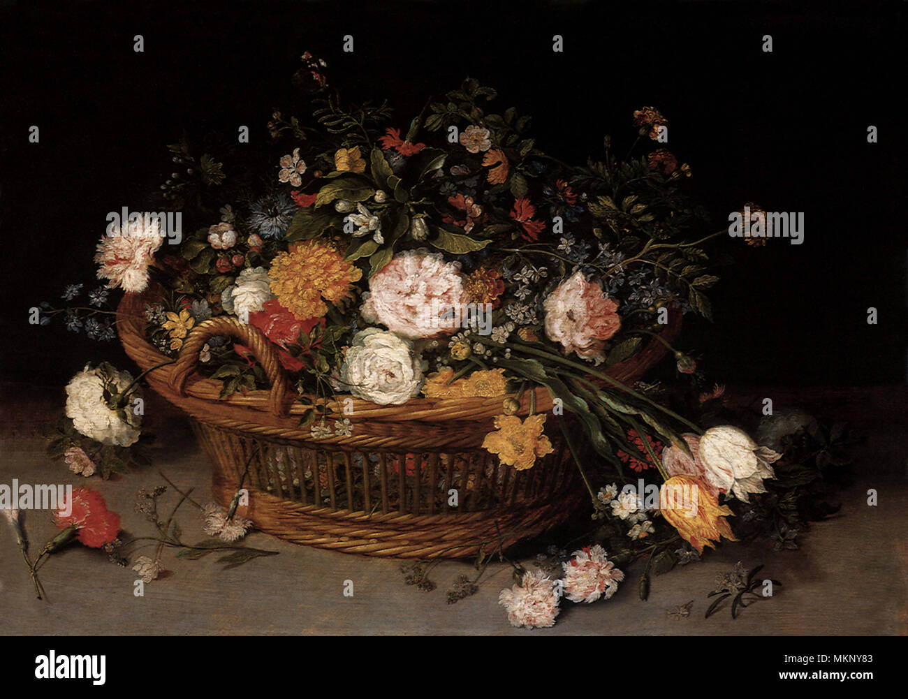 Still Life : un panier de fleurs Banque D'Images