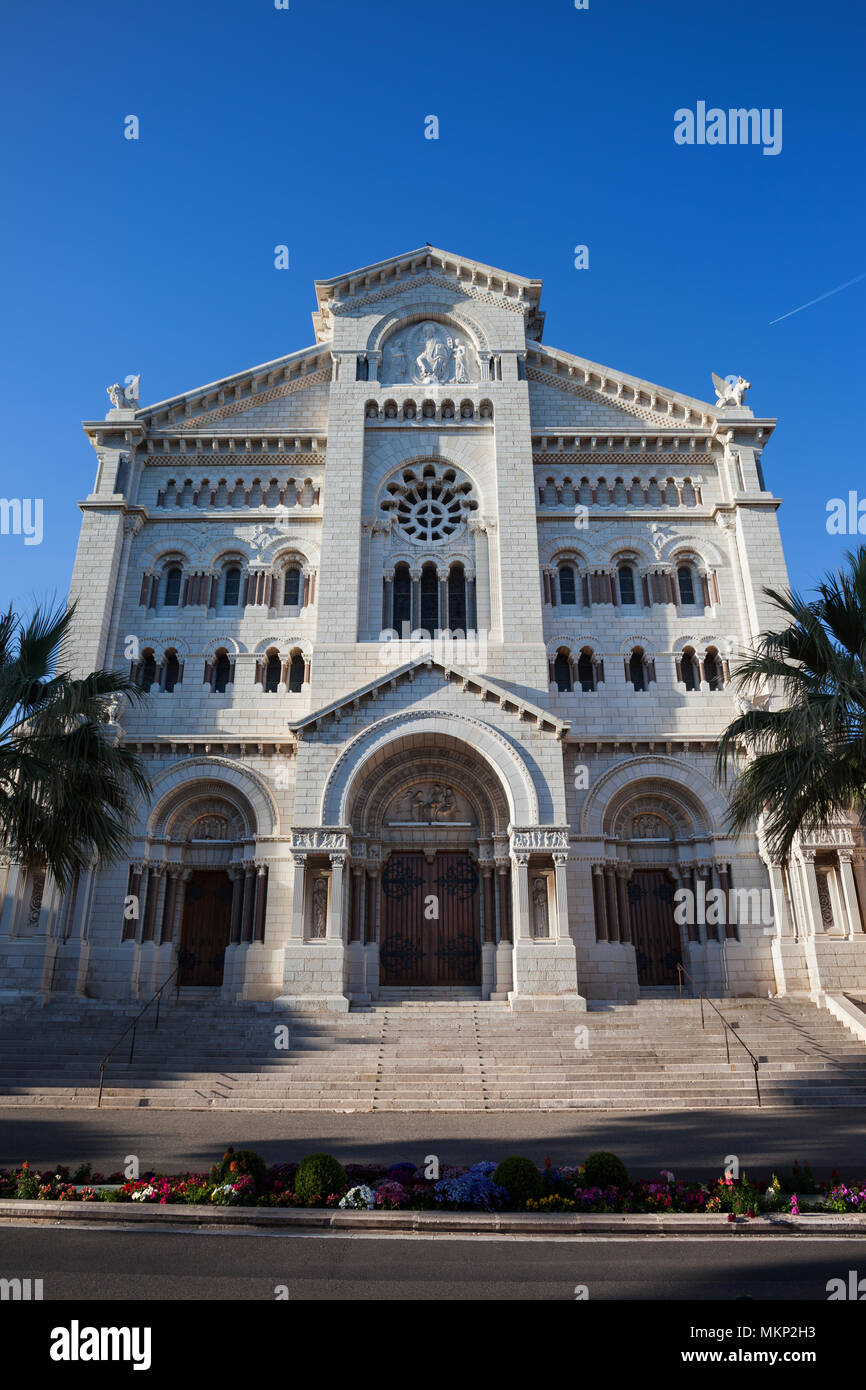 Monaco, Saint Nicolas cathédrale (Cathédrale Notre Dame Immaculee), construit en 1875-1903, de l'architecture néo-romane Banque D'Images
