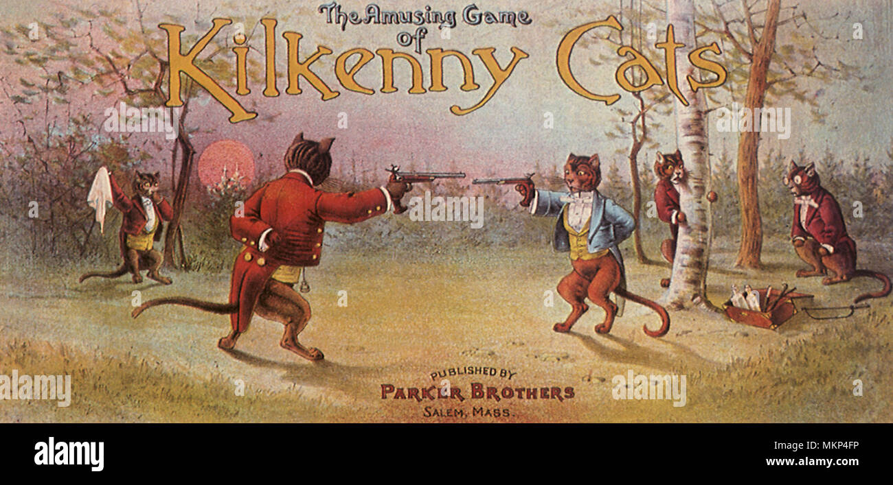 Le jeu amusant de Kilkenny Cats Banque D'Images