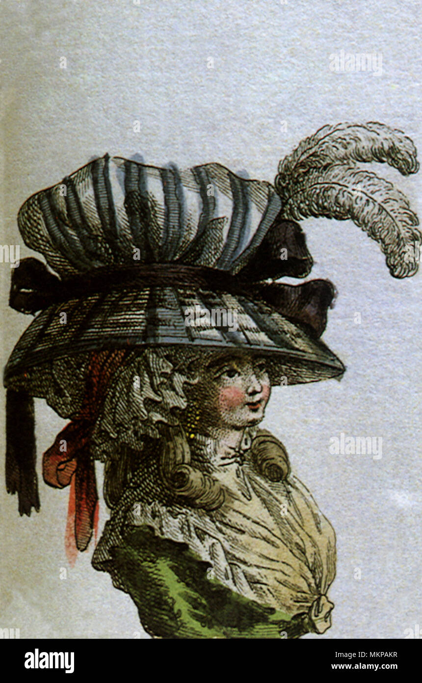 Femme française en Pre-Revolutionary Hat Banque D'Images