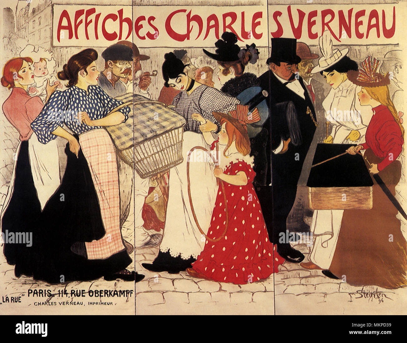 Affiche d'une rue animée Banque D'Images