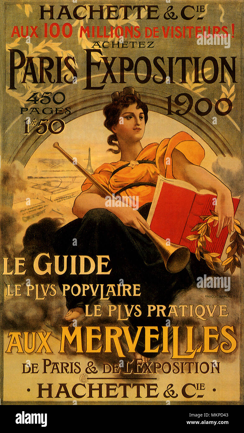 Affiche pour l'Exposition Universelle de 1900 à Paris Banque D'Images