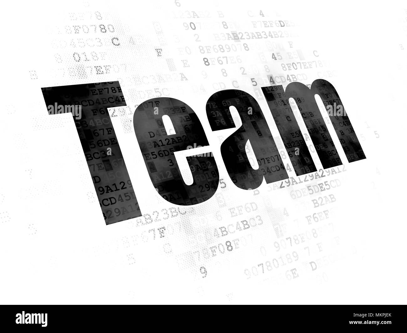 Concept d'entreprise : l'équipe de texte noir pixélisé sur fond numérique Banque D'Images