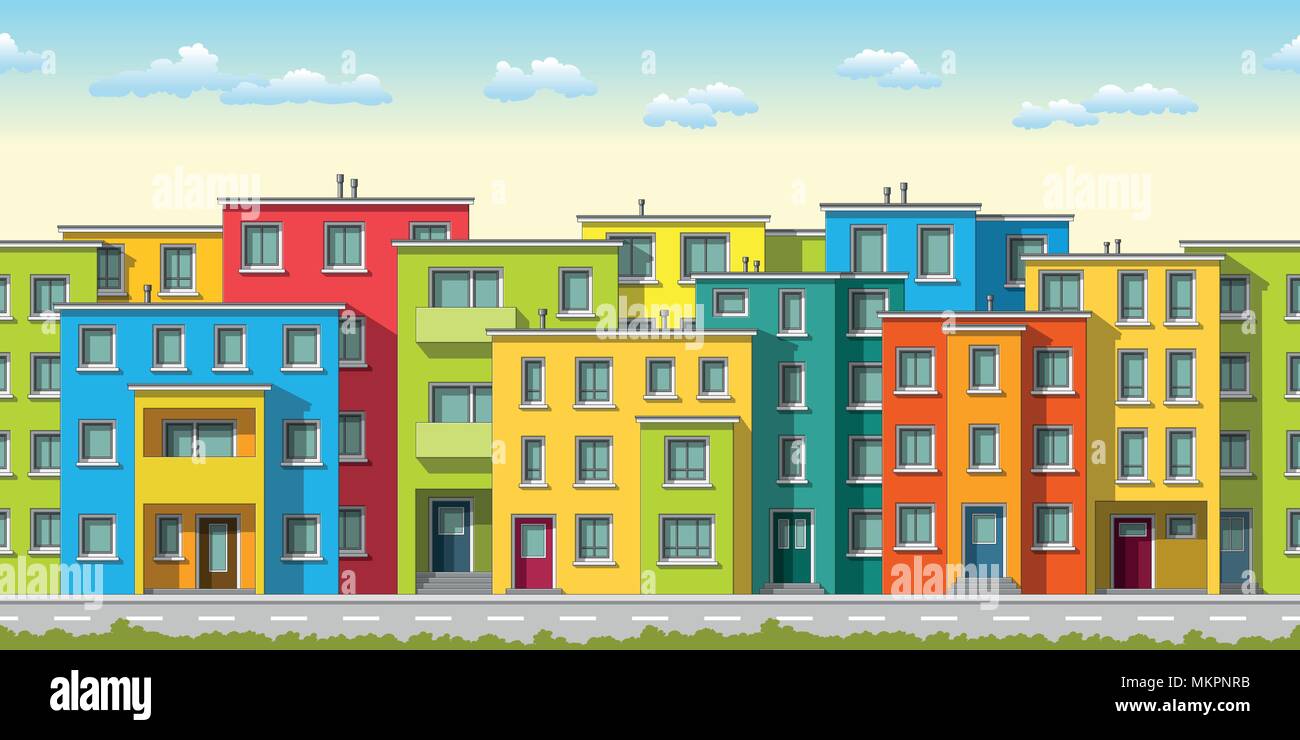 Illustration de la maison de famille moderne coloré, direct Illustration de Vecteur