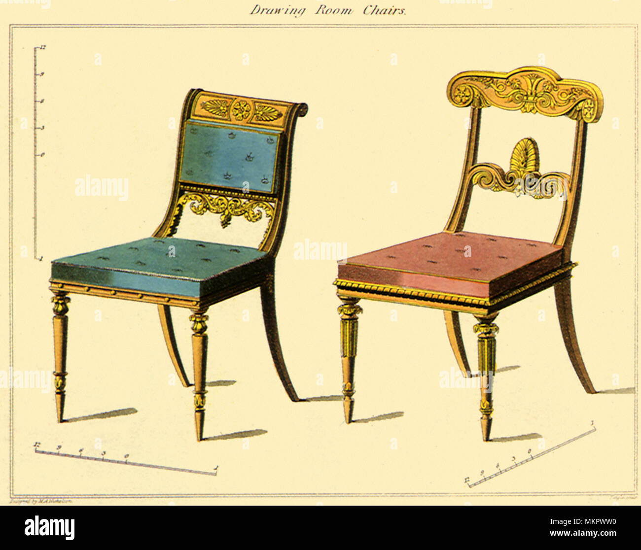 Chaises Design pour salon Banque D'Images